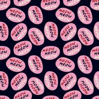 quote meow pattern. Funny quote pattern vector