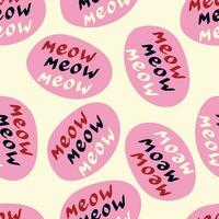 quote meow pattern. Funny quote pattern vector