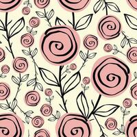 Stylized creative vibrant quirky expressive floral pattern in 60s in bright juicy colors vector