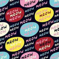 quote meow pattern. Funny quote pattern vector