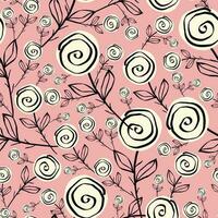 Stylized creative vibrant quirky expressive floral pattern in 60s in bright juicy colors vector