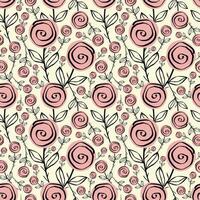 Stylized creative vibrant quirky expressive floral pattern in 60s in bright juicy colors vector