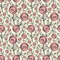 Stylized creative vibrant quirky expressive floral pattern in 60s in bright juicy colors vector