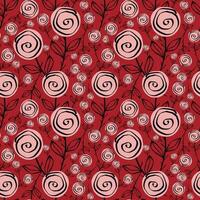 Stylized creative vibrant quirky expressive floral pattern in 60s in bright juicy colors vector