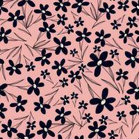 Stylized creative vibrant quirky expressive floral pattern in 60s in bright juicy colors vector