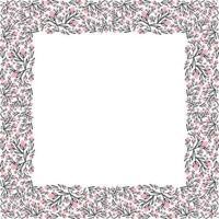 Square flora pink l frame vector