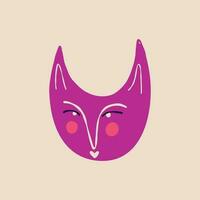 Fancy clockwork face from a cat. Illustration in modern childish hand drawn style vector