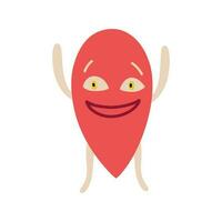 groovy funky Red Drop character illustration in retro style vector