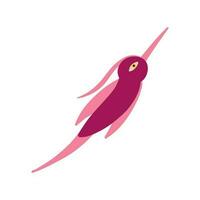 Cute weird red bird. A bizarre fairy-tale firebird vector