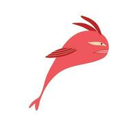 Awesome funny red fish with a face, vector