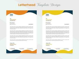 wave and modern creative letterhead template design for your business vector