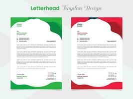 wave and modern creative letterhead template design for your business vector