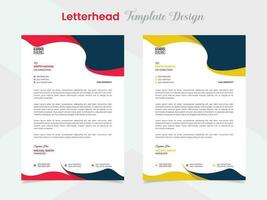 wave and modern creative letterhead template design for your business vector