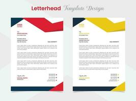 professional letterhead template design with wave shapes vector