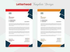 professional letterhead template design with wave shapes vector