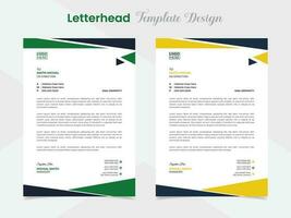 professional letterhead template design with wave shapes vector