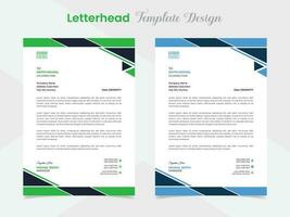 professional letterhead template design with wave shapes vector