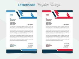 professional letterhead template design with abstract shapes vector