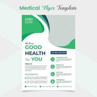 Medical care and healthcare poster and flyer template design vector