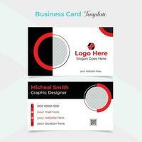 modern and creative business card template design with curve shapes vector