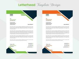 professional letterhead template design with wave shapes vector