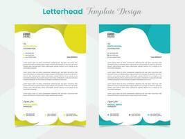 professional letterhead template design with abstract shapes vector