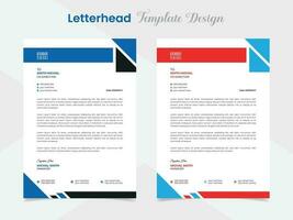 abstract company letterhead design template with colors vector