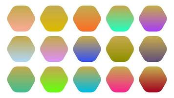 Colorful Fawn Color Shade Linear Gradient Palette Swatches Web Kit Rounded Hexagons Template Set vector