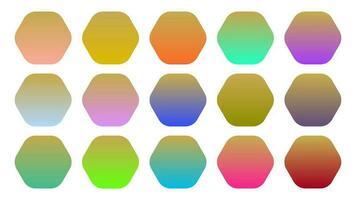 Colorful Fawn Color Shade Linear Gradient Palette Swatches Web Kit Rounded Hexagons Template Set vector