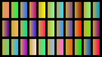 Colorful Fawn Color Shade Linear Gradient Palette Swatches Web Kit Rounded Rectangles Template Set vector