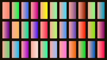 Colorful Light Salmon Color Shade Linear Gradient Palette Swatches Web Kit Rounded Rectangles Template Set vector