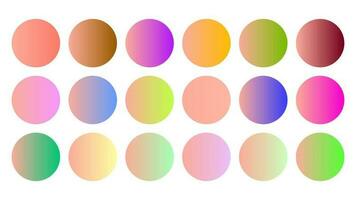 Colorful Light Salmon Color Shade Linear Gradient Palette Swatches Web Kit Circles Template Set vector