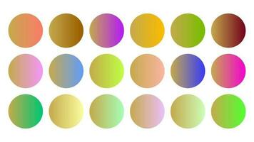 Colorful Fawn Color Shade Linear Gradient Palette Swatches Web Kit Circles Template Set vector