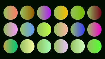 Colorful Olive Color Shade Linear Gradient Palette Swatches Web Kit Circles Template Set vector