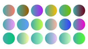 Colorful Teal Color Shade Linear Gradient Palette Swatches Web Kit Circles Template Set vector