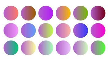 Colorful Deep Lilac Color Shade Linear Gradient Palette Swatches Web Kit Circles Template Set vector