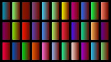 Colorful Blood Color Shade Linear Gradient Palette Swatches Web Kit Rounded Rectangles Template Set vector