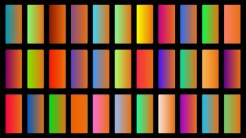 Colorful Carrot Color Shade Linear Gradient Palette Swatches Web Kit Rounded Rectangles Template Set vector