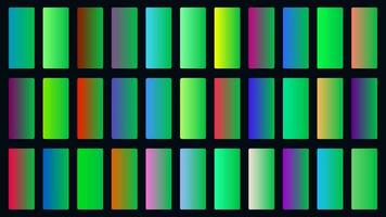 Colorful Parakeet Color Shade Linear Gradient Palette Swatches Web Kit Rounded Rectangles Template Set vector