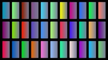 Colorful Flint Color Shade Linear Gradient Palette Swatches Web Kit Rounded Rectangles Template Set vector