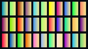 Colorful Parmesan Color Shade Linear Gradient Palette Swatches Web Kit Rounded Rectangles Template Set vector
