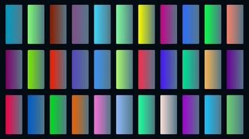 Colorful Stone Color Shade Linear Gradient Palette Swatches Web Kit Rounded Rectangles Template Set vector