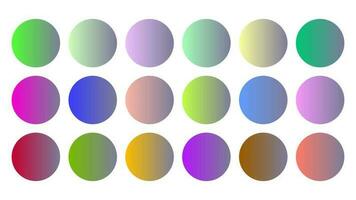 Colorful Flint Color Shade Linear Gradient Palette Swatches Web Kit Circles Template Set vector