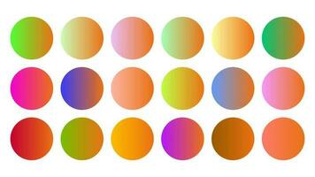 Colorful Carrot Color Shade Linear Gradient Palette Swatches Web Kit Circles Template Set vector