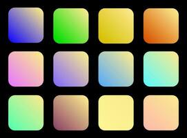 Colorful Parmesan Color Shade Linear Gradient Palette Swatches Web Kit Rounded Squares Template Set vector