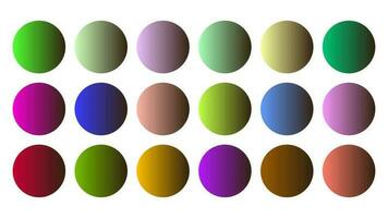 Colorful Umber Color Shade Linear Gradient Palette Swatches Web Kit Circles Template Set vector