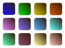 Colorful Umber Color Shade Linear Gradient Palette Swatches Web Kit Rounded Squares Template Set vector