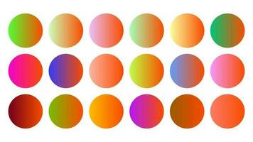 Colorful Tangelo Color Shade Linear Gradient Palette Swatches Web Kit Circles Template Set vector