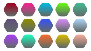 Colorful Nevada Color Shade Linear Gradient Palette Swatches Web Kit Rounded Hexagons Template Set vector