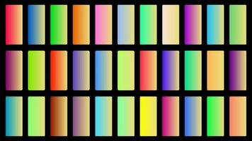 Colorful Flax Color Shade Linear Gradient Palette Swatches Web Kit Rounded Rectangles Template Set vector